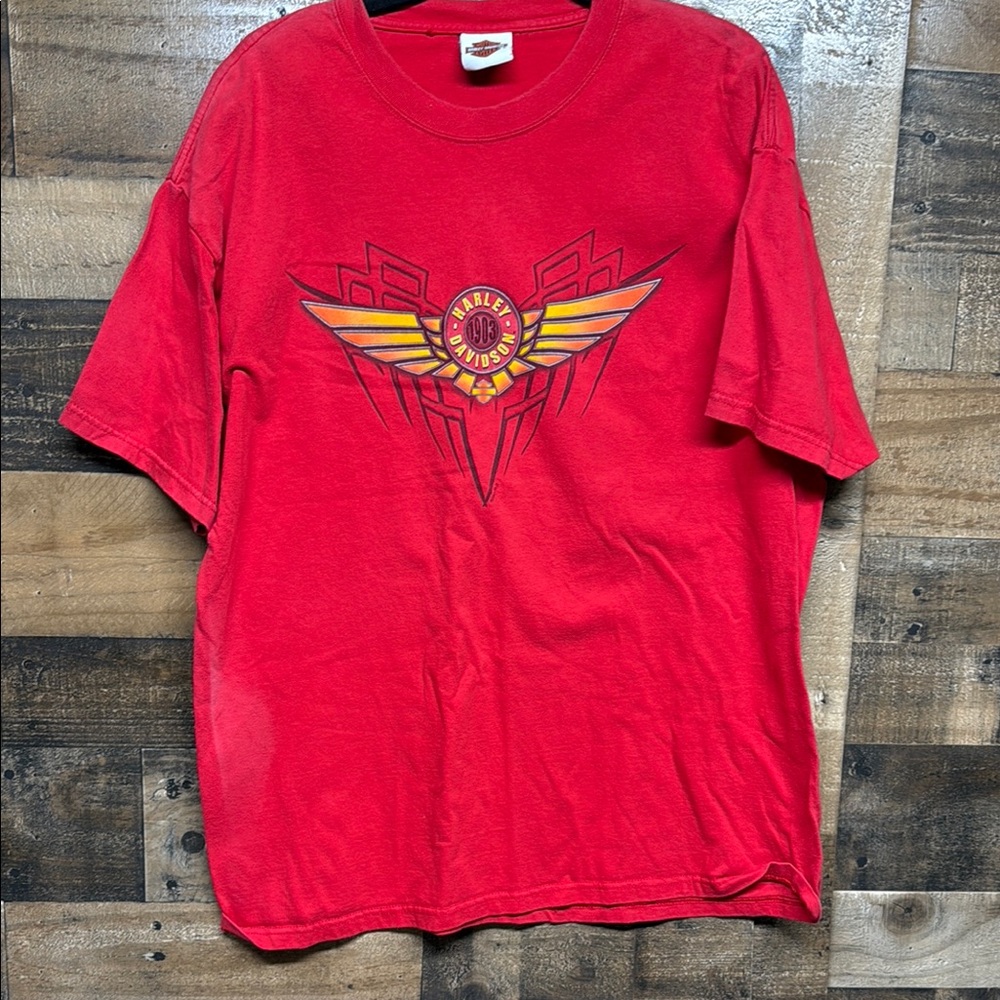 Harley-Davidson Red Winged Emblem Starved Rock Ottawa, IL Men's Size XL